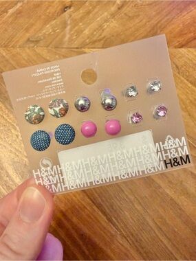 2010 H&M Twee Scene Emo Kid Stud Earrings Set Indie Coquette Y2K